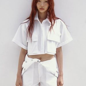 CROPPED GABARDINE SHIRT